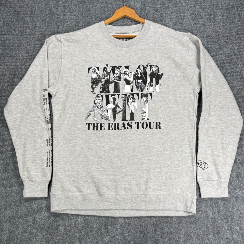 Authentic Taylor Swift Eras Tour 2023 XL Gray Crewneck Sweatshirt Merch